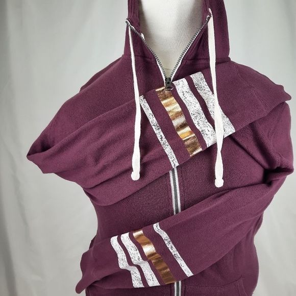 SO hoodie sweater lightweight sweatshirt long sleeve womens M zip thumb hole - Picture 4 of 13